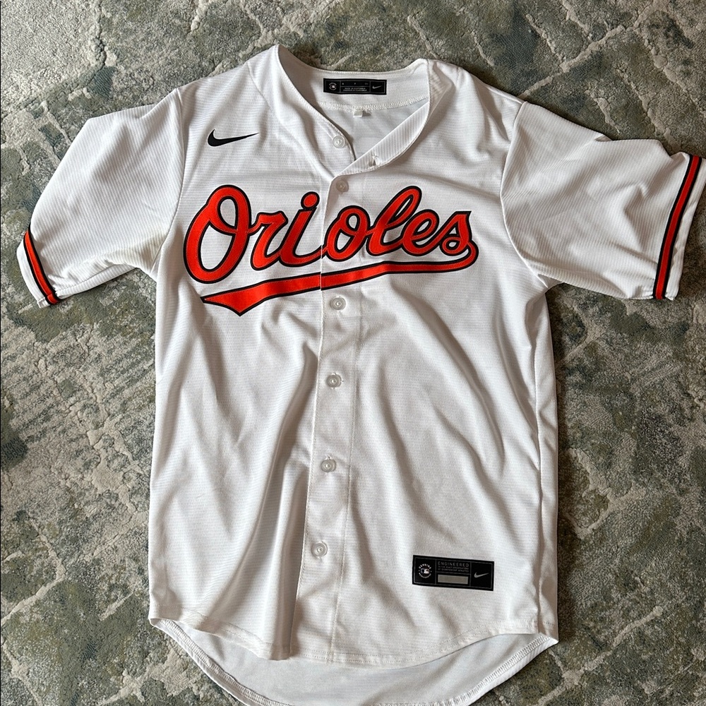 Nike White Orioles Adley Rutschman Jersey